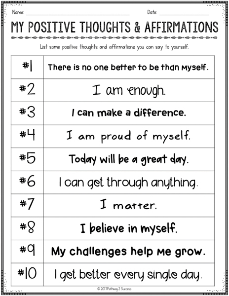 101 Positive Affirmations For Kids - The Pathway 2 Success